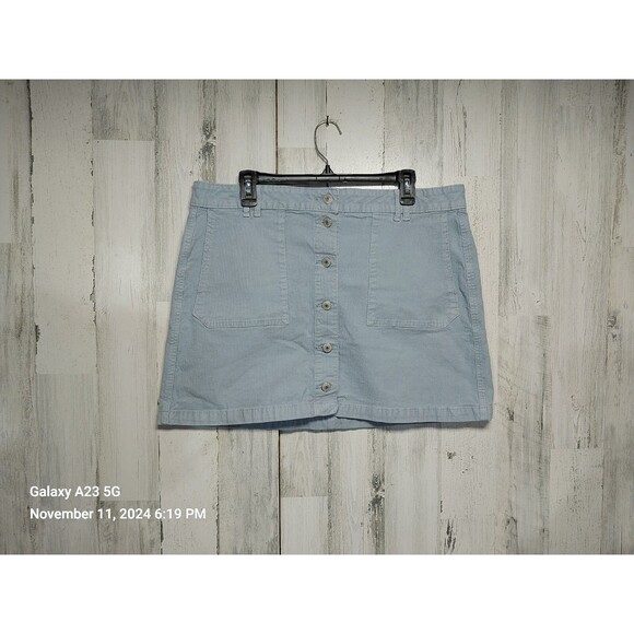 American Eagle Blue Corduroy Mini Skirt 16 - Picture 1 of 6